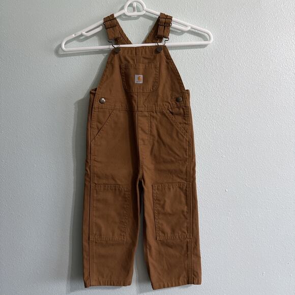 Carhartt Kids Brown Overalls knee Size 2T NWOT - Picture 1 of 5